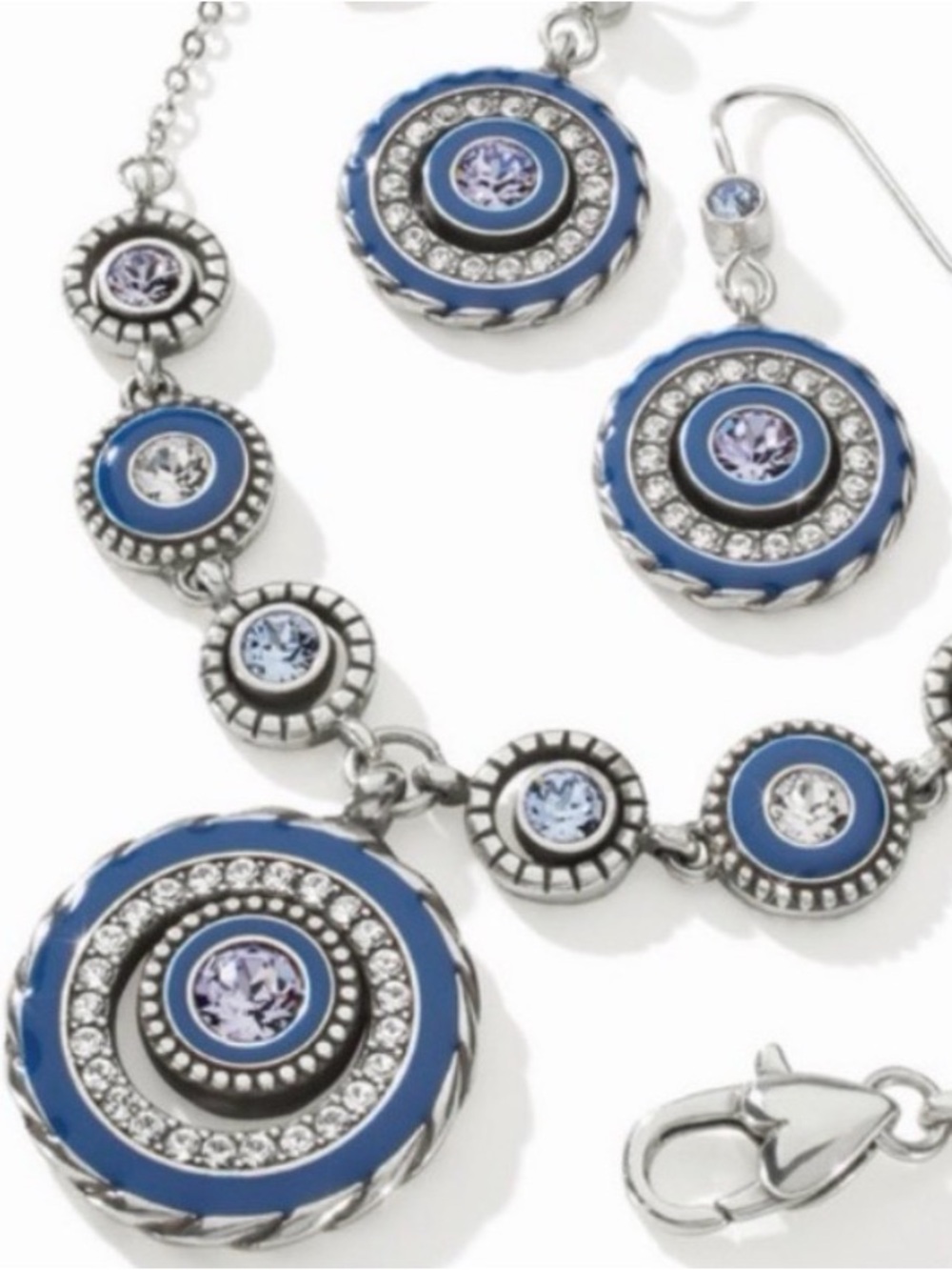 🩵 Eclipse SET!! BRIGHTON HALO TANZANITE SWAROVSKI CRYST SLVR SET! MSRP $180
